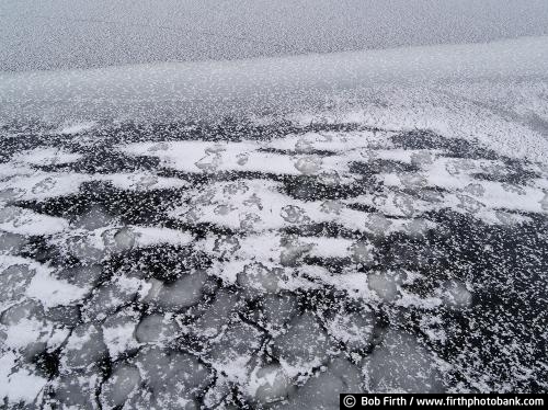 black and white photo;Winter;below freezing;cold weather;ice;ice formations;hoar frost;frozen lake;ice patterns;low visibility;Minnesota;MN;solitude