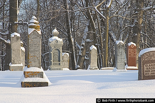 cemetery;cemeteries;Carver County;country;Minnesota;snow;winter;Victoria MN;trees;symbolic;symbolism;grave marker;grave stone