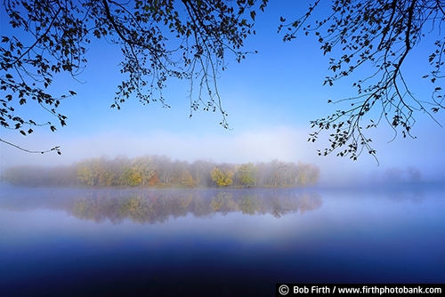 Mississippi River;Crow Wing State Park;MN;Minnesota;Mighty Mississippi;autumn;upper Mississippi River;water;quiet water;fall;destination;fog;foggy;Great River Road;morning;trees