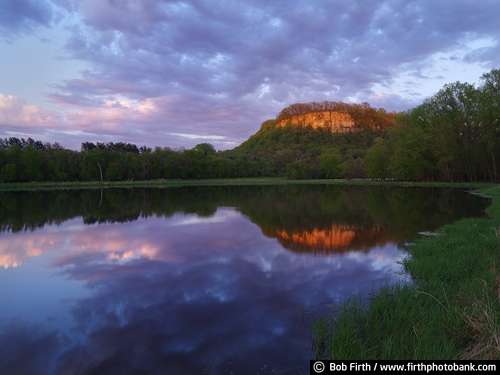 bluffs;Minnesota;trees;sunset;reflection;Red Wing MN;quiet water;peaceful;Mississippi River backwater;Mighty Mississippi;Great River Road;clouds