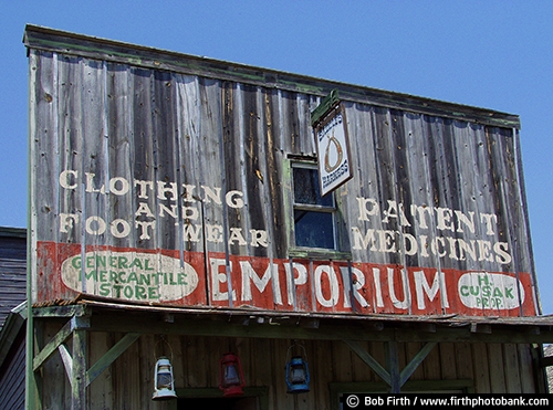 1880 Ghost Town;Midland SD;old building;South Dakota;weathering;weathered;tourism;country;destination;rural;advertising;business sign;store ;Mercantile and Emporium
