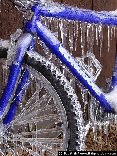 bike;bicycle wheel;Bicycling;detail;ice covered bike;Minnesota;MN;mountain bike;winter;wheel;bicycle;cold weather biking;cold;frigid;winter biking