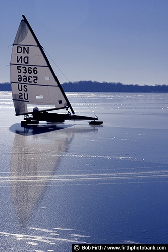 ice boating;ice boat;ice sailing;MN;Minnesota;winter sports;recreation;outdoors;outside;Lake Minnetonka;frozen lake;sail;fun pastime