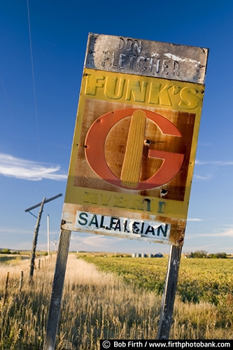 agricultural;country;Funks;metal;old signs;rural;SD;signage;South Dakota;post;rusting;rusty