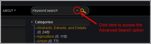 Locating Advance Search Option